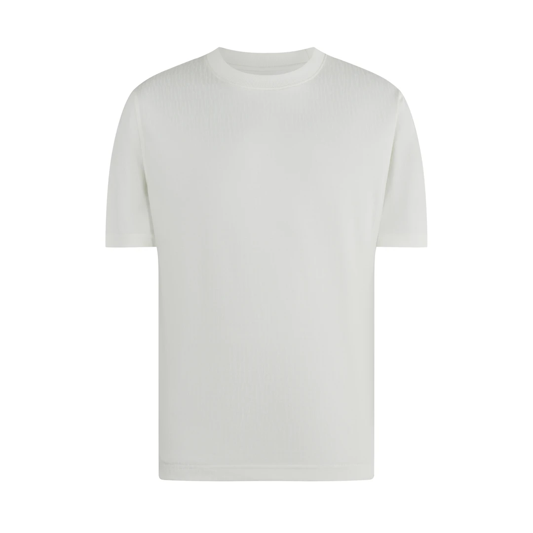 景一BC同款140支高纱织提花工艺透气简约圆领夏季短袖T恤套装