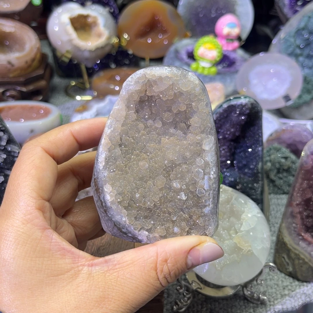 上***月摆件未镶嵌紫晶水晶