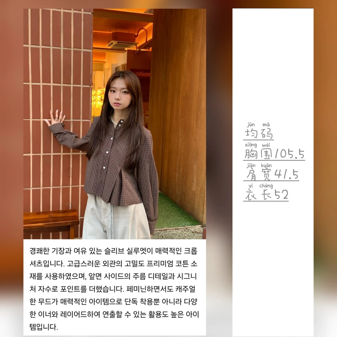 TX82 首尔设计师ku p. 三角蓝线刺品牌logo绣衬衫单品——简.衬