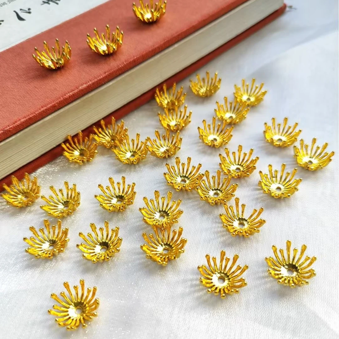 【优艾美】14mm、15mm金色花托手工diy古风发簪发饰花瓣花托花心配件