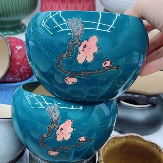 e多肉绿植陶瓷花盆9.9包邮，有空