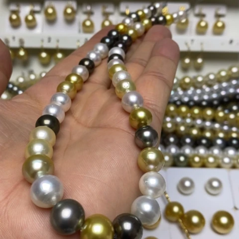 海水珍珠颈饰银S925镶嵌