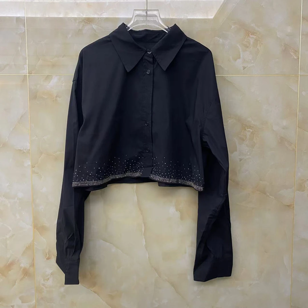 212121高温烫钻上衣短款上衣时髦设计款