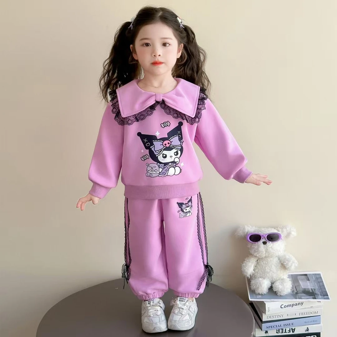 女童套装秋季2025新款可爱小女孩学院风库洛米两件套儿童卡通秋装