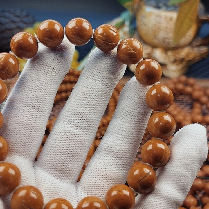 桃核手串小*盾12龙纹手串