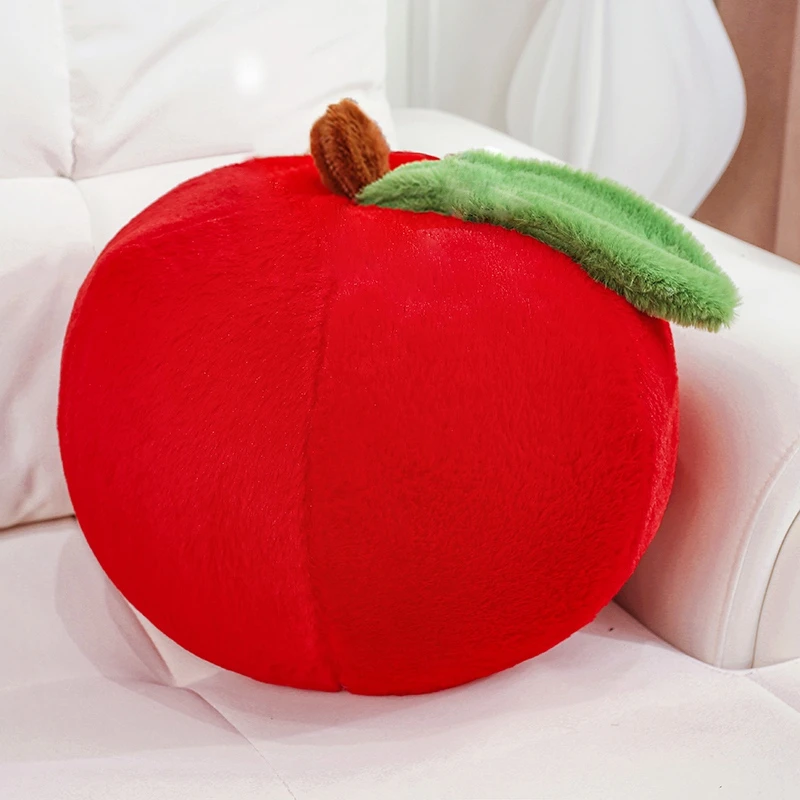 仿真水果毛绒玩具苹果玩偶红苹果抱枕摆件平安夜公仔圣诞礼物