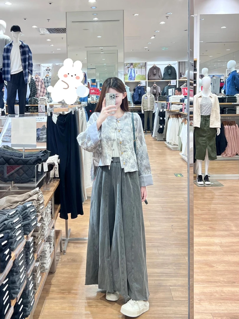 冬季款新中式百搭套装巨好看修身显瘦上衣宽松休闲牛仔裤两件套潮