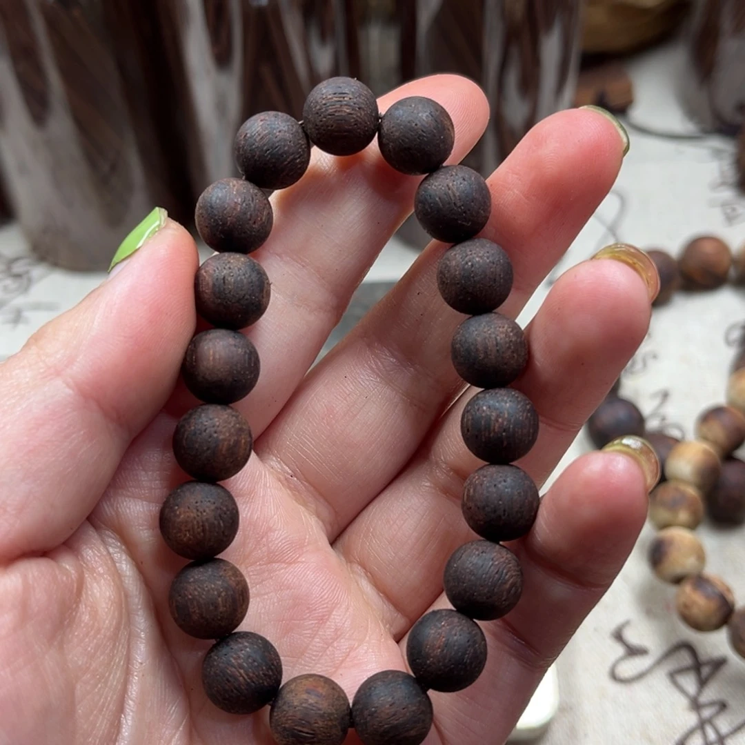 降真香手串/手链1.0x19糖结绿油麻丝