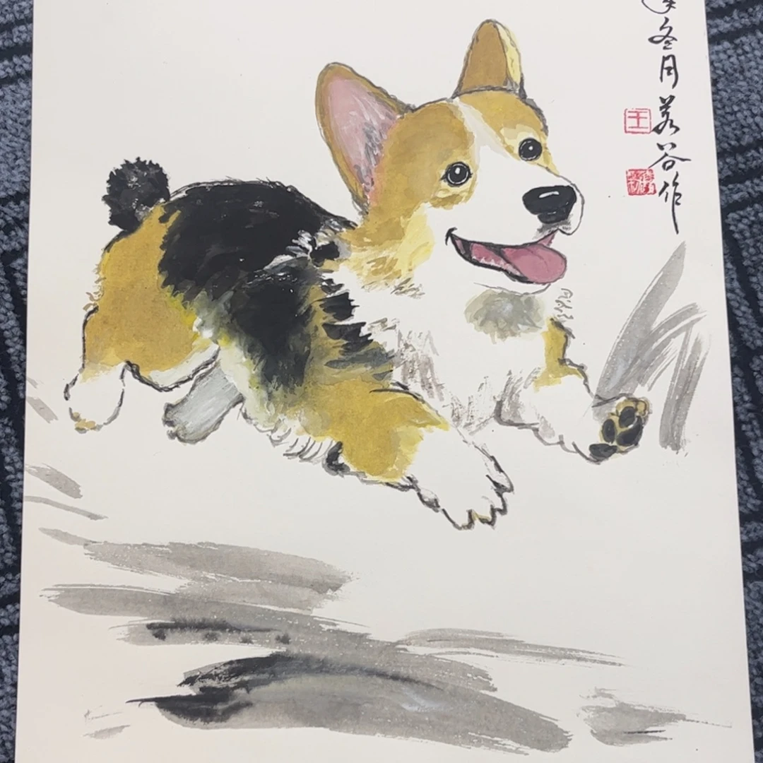 国画硬卡花鸟作品m