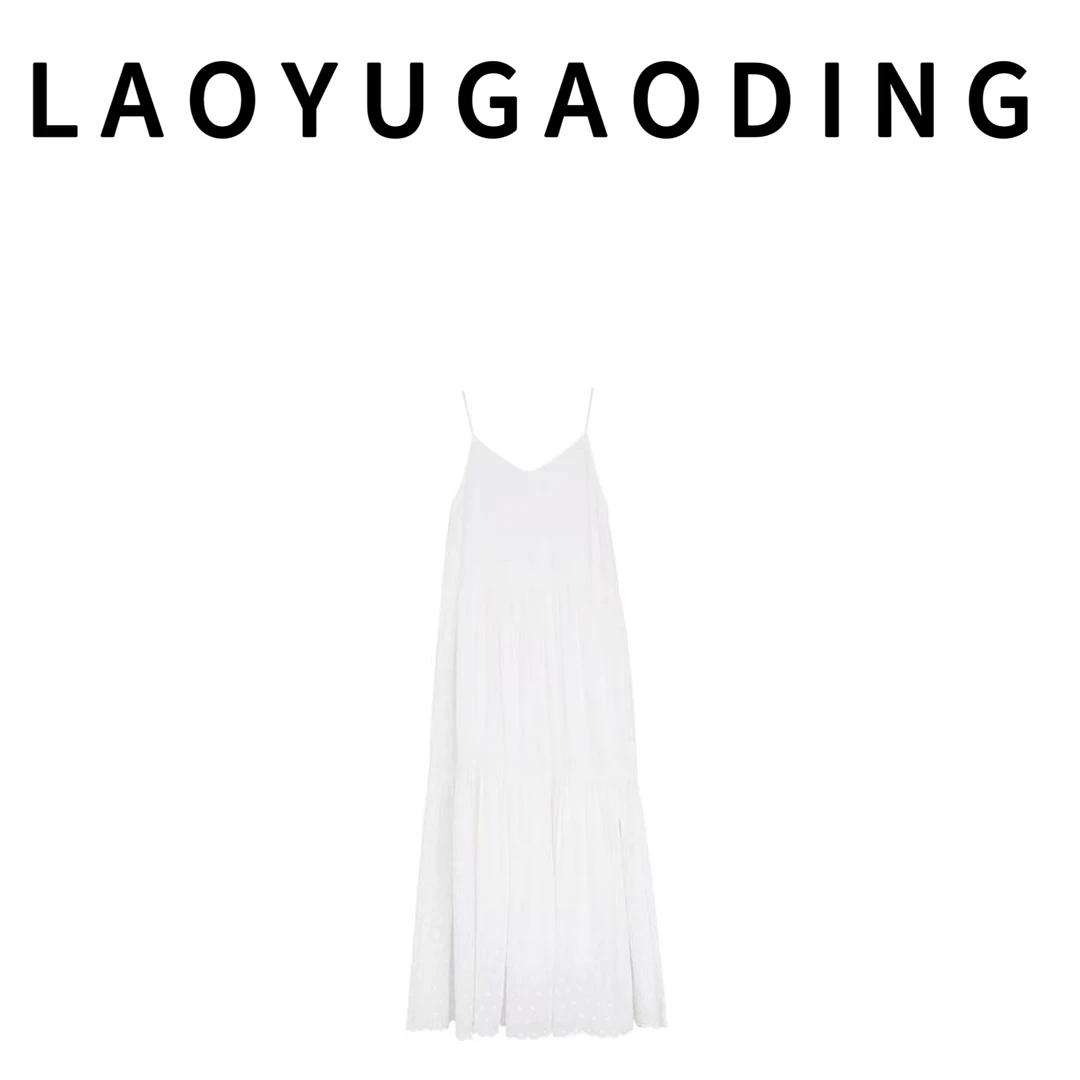 【LAOYUGAODING】高品质-2501吊带无袖法式白色连衣裙轻奢夏季3