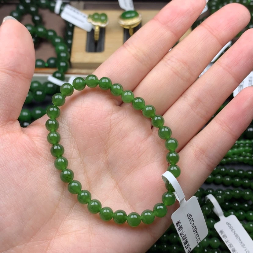 【闪购商品】未镶嵌手串和田玉（碧玉）海****儿6m