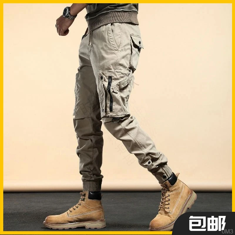 束脚战术裤2025年工装裤潮牌新款新款口袋2025军事拉链男秋季风