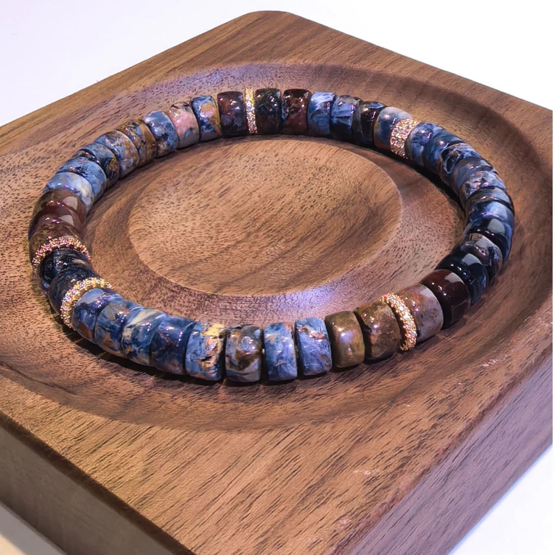 眾視文創·梵高星空油画系列·彼得石药片直切·设计款手串