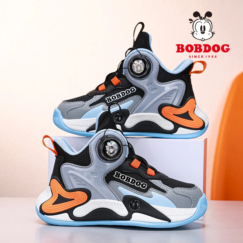 巴布豆童鞋男童跑步鞋2025春秋新款网面透气中大童男孩儿童运动鞋