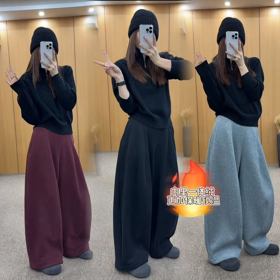 2025新款气球弯刀裤（加绒）女裤