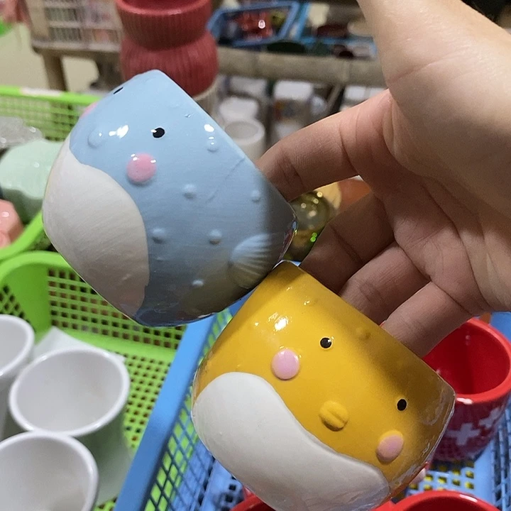 摆件陶盆有孔 微瑕介意勿拍
