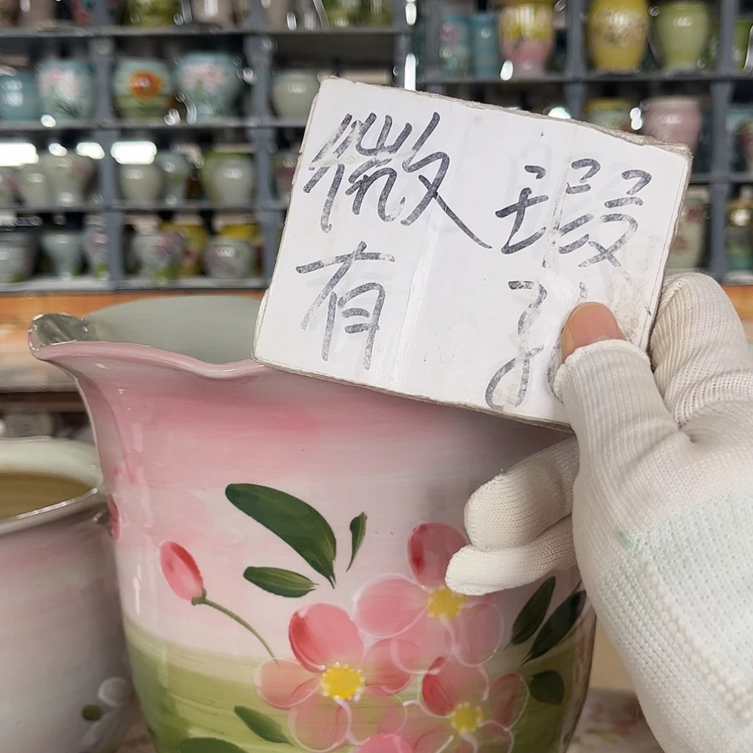 罐狮***?12xc景德镇陶瓷花盆