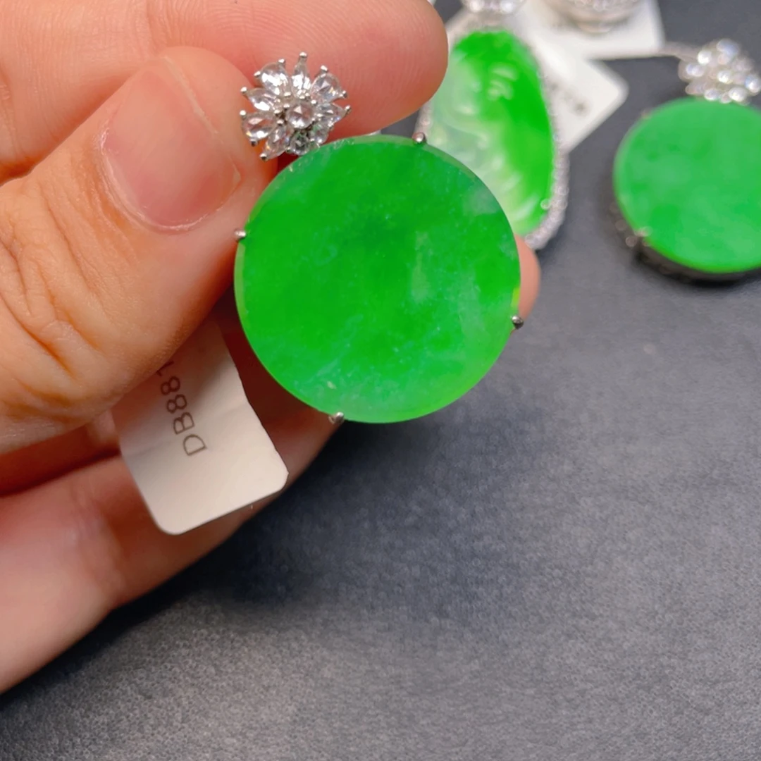 翡翠银S925镶嵌吊坠(不含链)