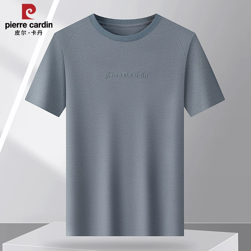 皮尔卡丹2025夏季新款液氨冰感短袖t恤男士高端透气夏装上衣
