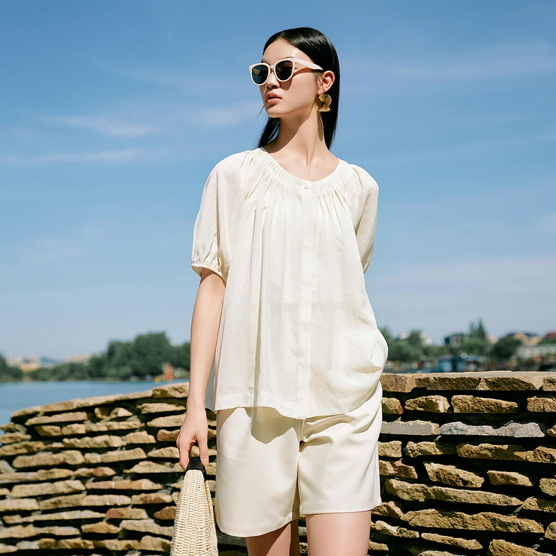 【羊羊粉丝专享】MOFAN摩凡夏新款慕斯米衬衫