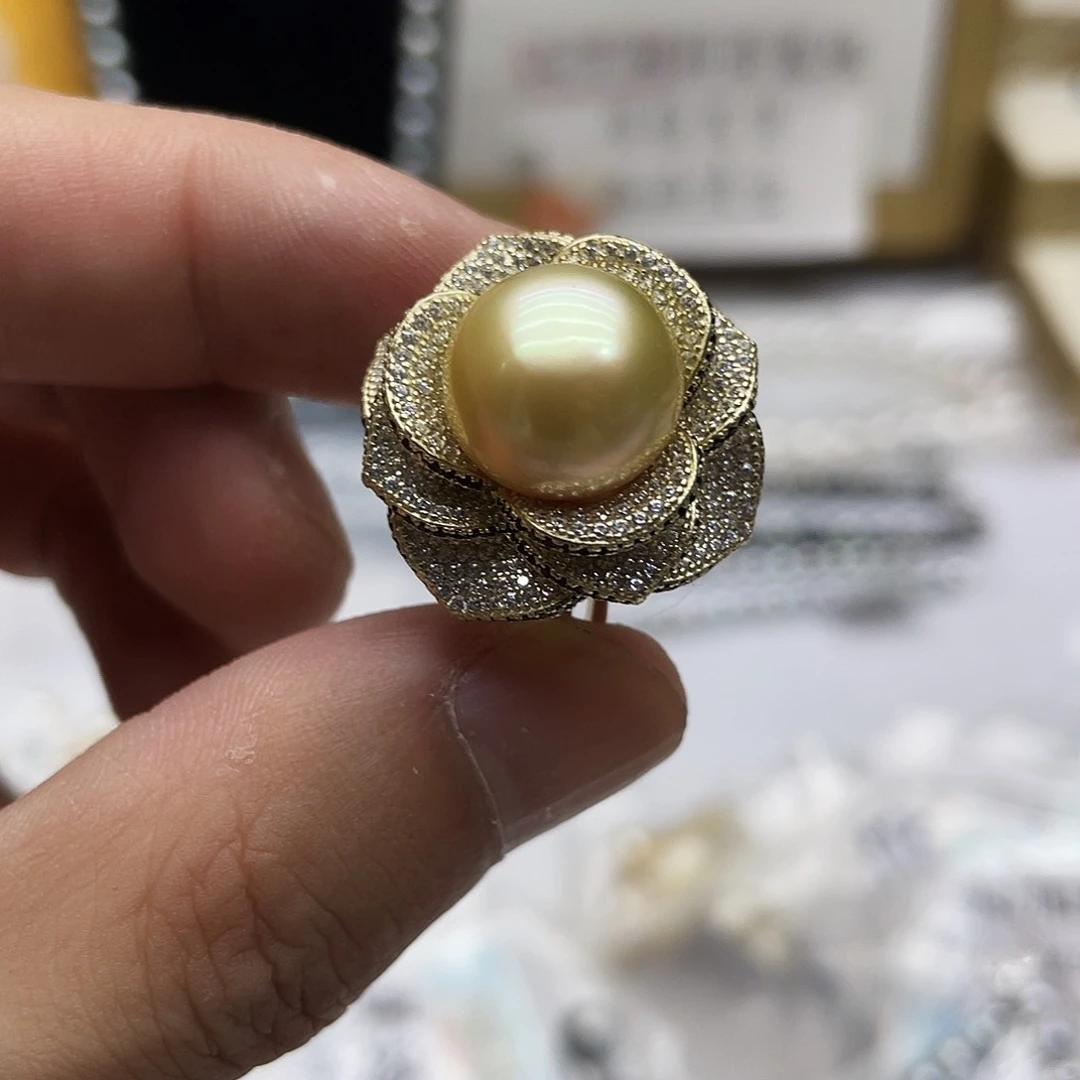 海水珍珠银S925镶嵌戒指