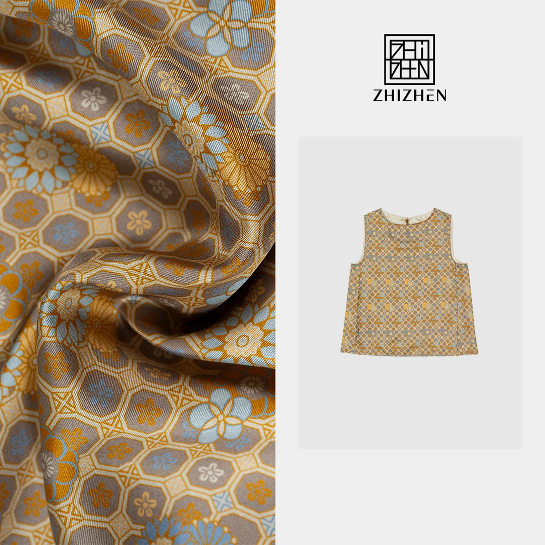 华锦云花素雅无袖上衣【巷楠】