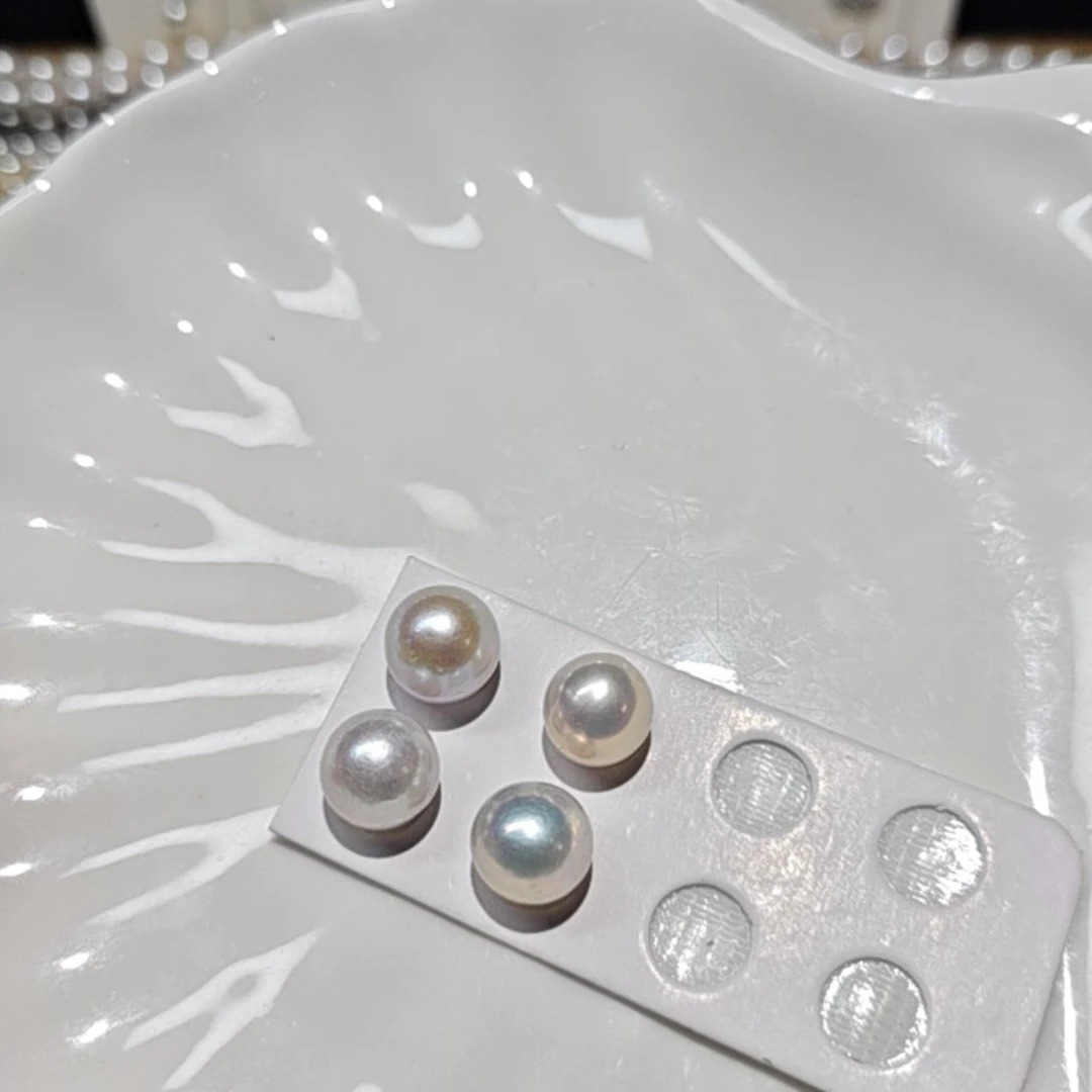 银S925镶嵌淡水珍珠耳饰12-13mm做素钉发一对，福利
