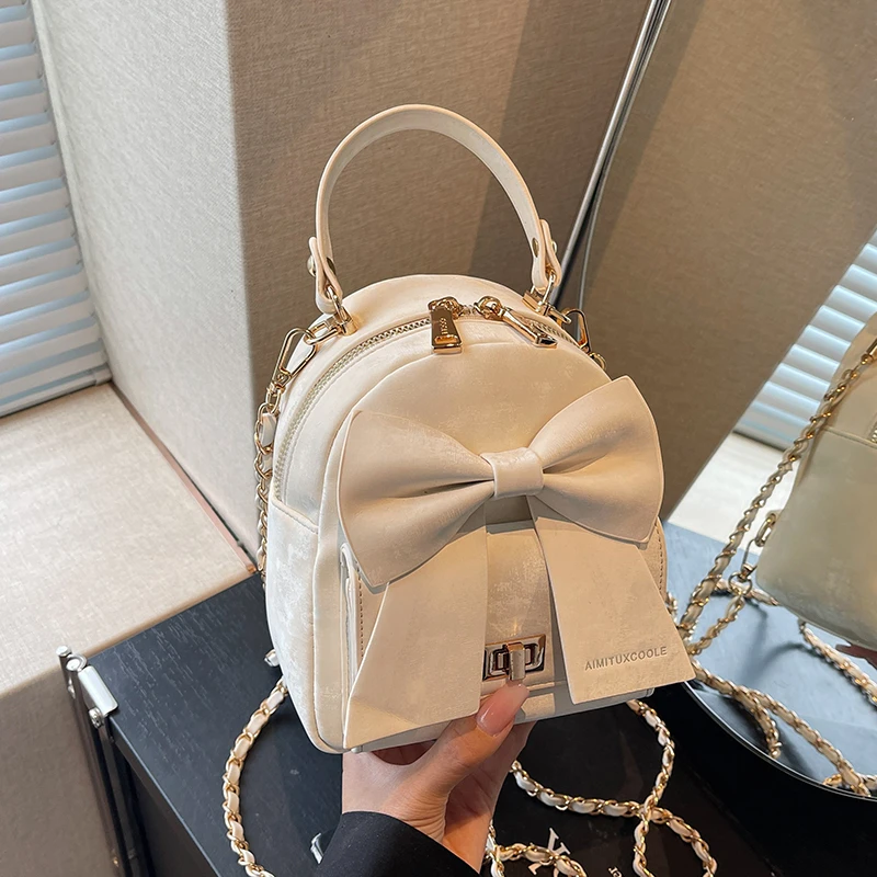 艾米兔女包2025新款链条时尚质感纯色包简约百搭轻便手提包双肩包