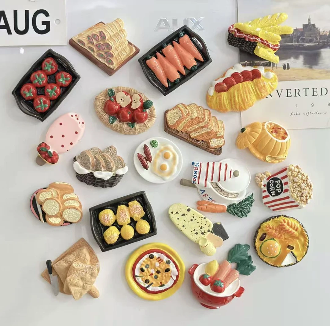 【直播拆】新号开播超级福利立体食物树脂食玩冰箱贴可爱磁吸装饰品