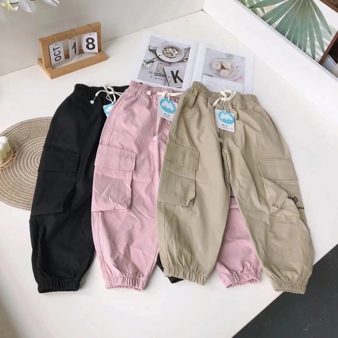 B106儿童新款春秋休闲工装裤N字母802