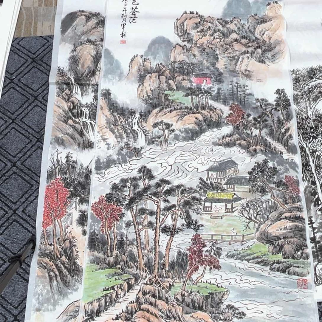 开***乐国画军相老师四尺正冯