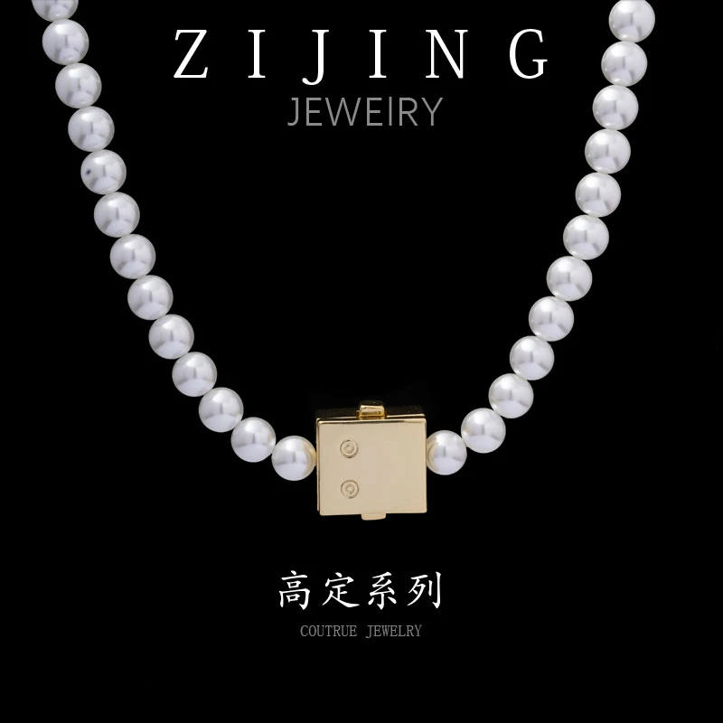 铜合金仿珍珠项链 CC9133 高定系列 项链 42CM 珠珠6mm