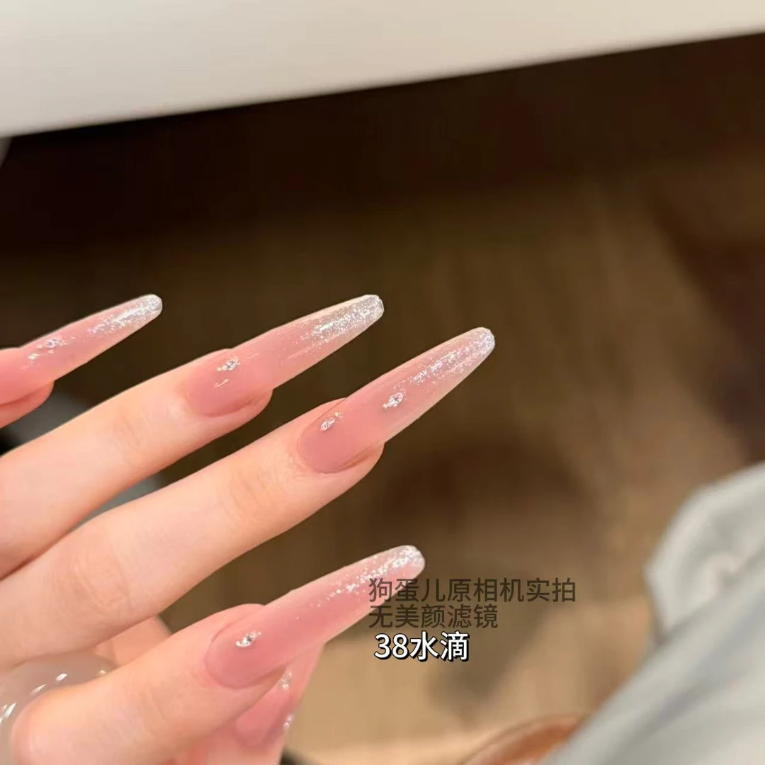 VIVIDMRS【咯咯哒】纯手工简约渐变手工穿戴甲猫眼自调底色