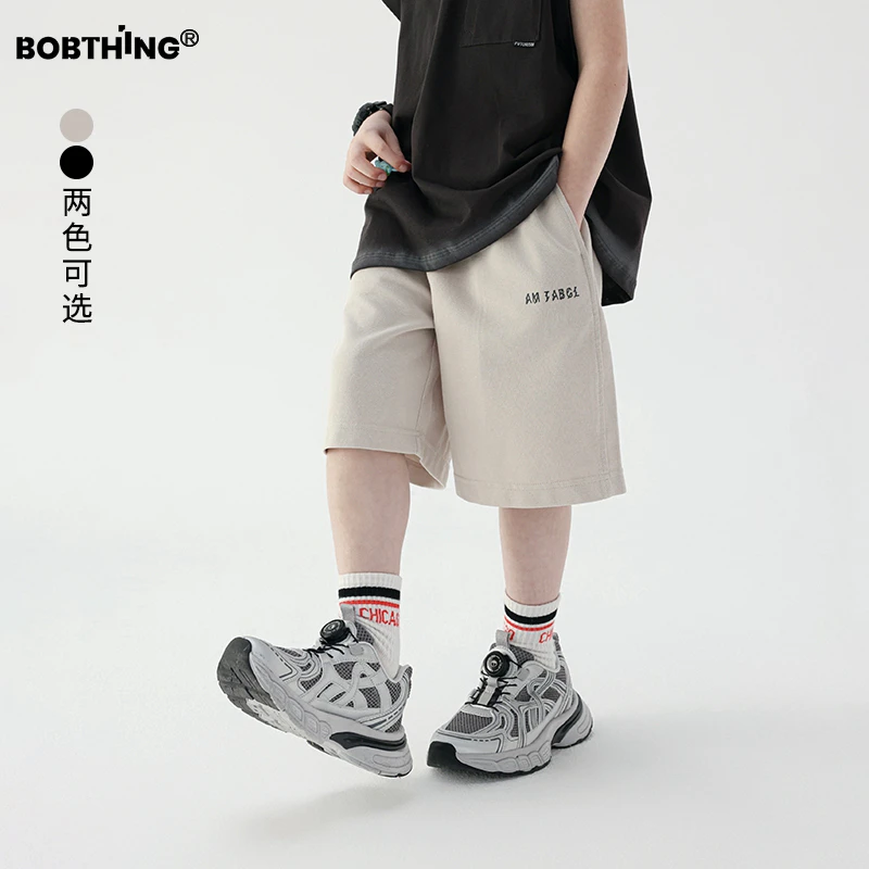 儿童夏季简约小字母针织中裤三防卫裤男童运动短裤童装五分裤子潮