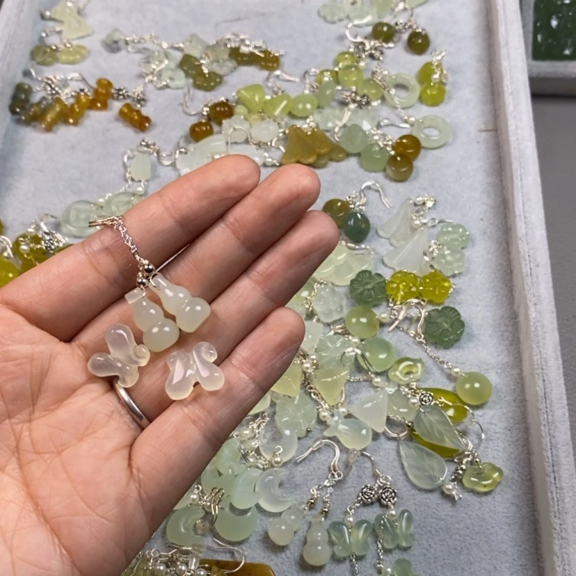 【闪购商品】未镶嵌蛇纹石玉挂件耳饰耳环项链太****