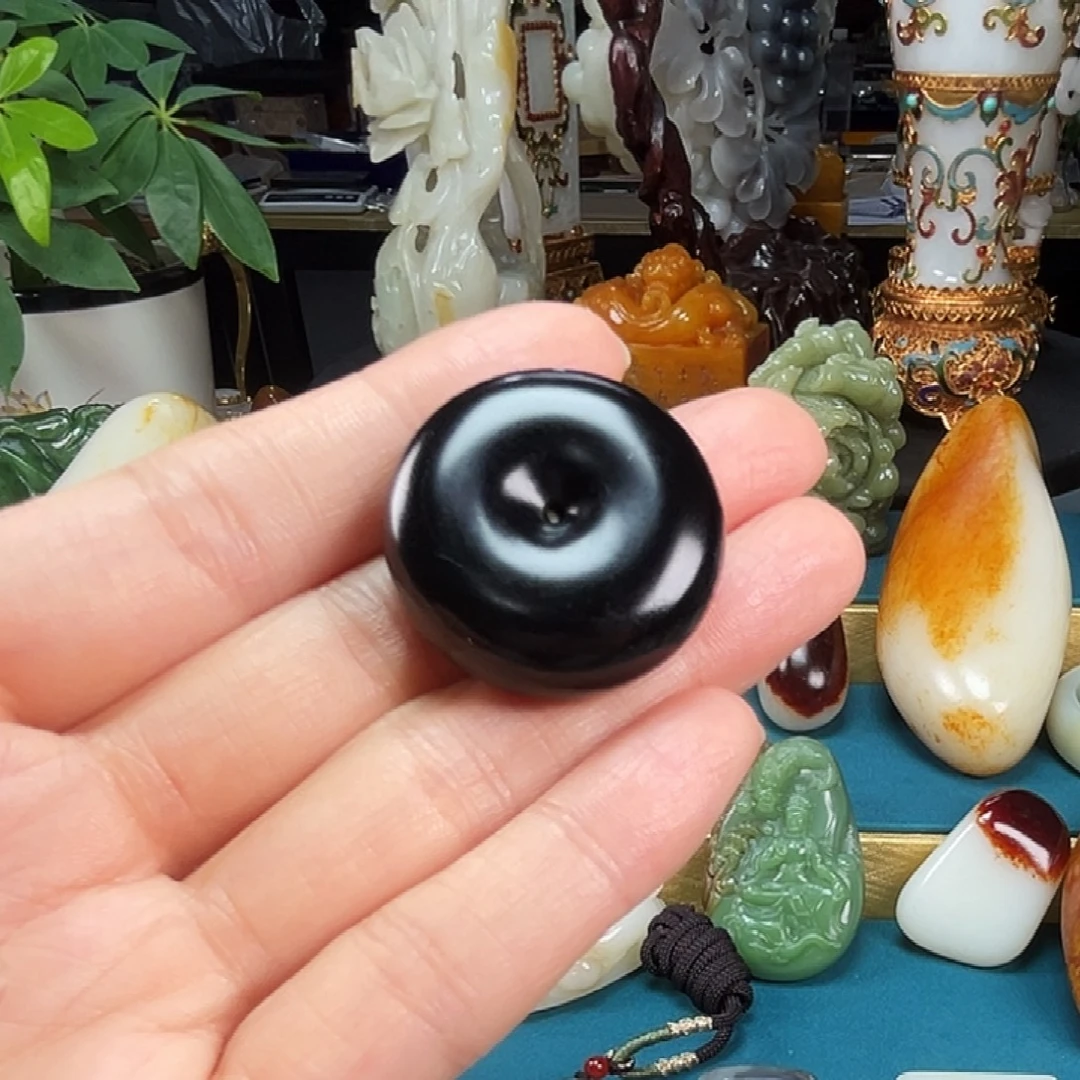 凡门玉府 精品和田玉 墨玉平安扣