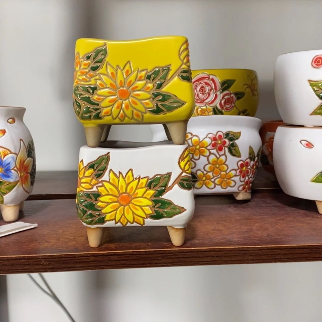 红陶韩式多肉植物花盆