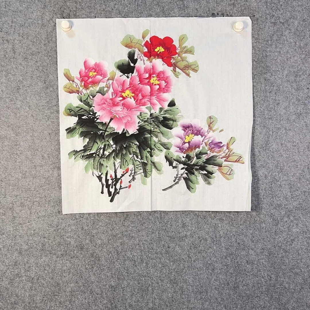 国画081 花鸟和蝴蝶都在等待它飞