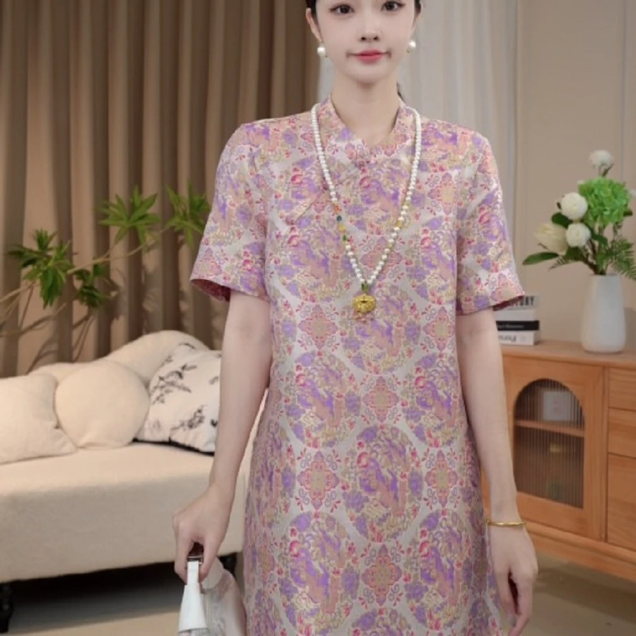 【芳菲】新中式国风夏季奥黛短袖复古感小衫2025B7125-倩倩