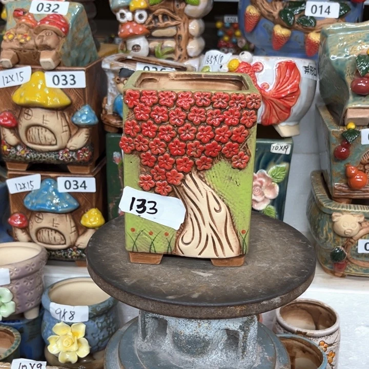 紫砂花盆粗陶材质多肉花盆