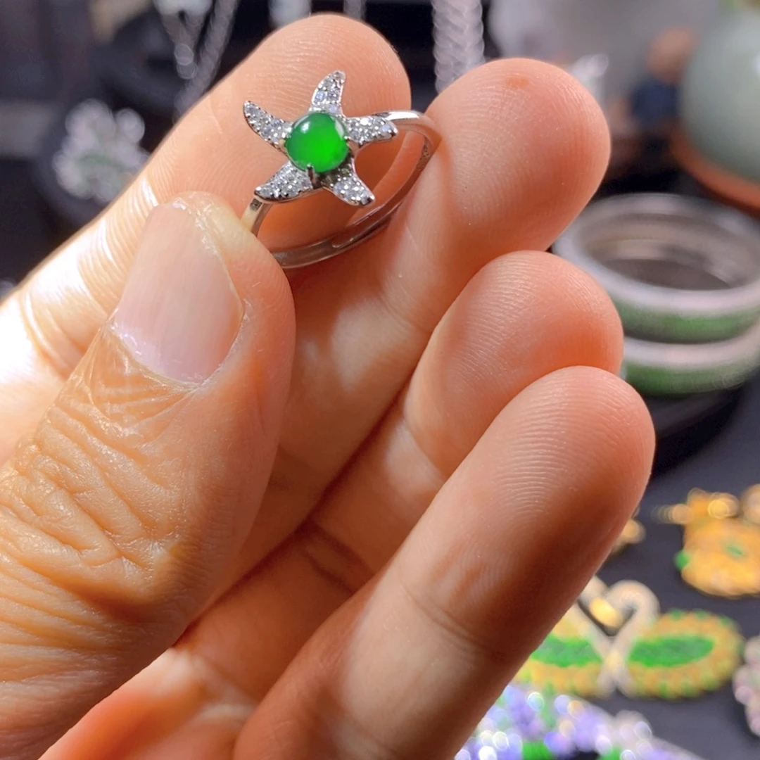 翡翠银S925镶嵌颈饰天然翡翠