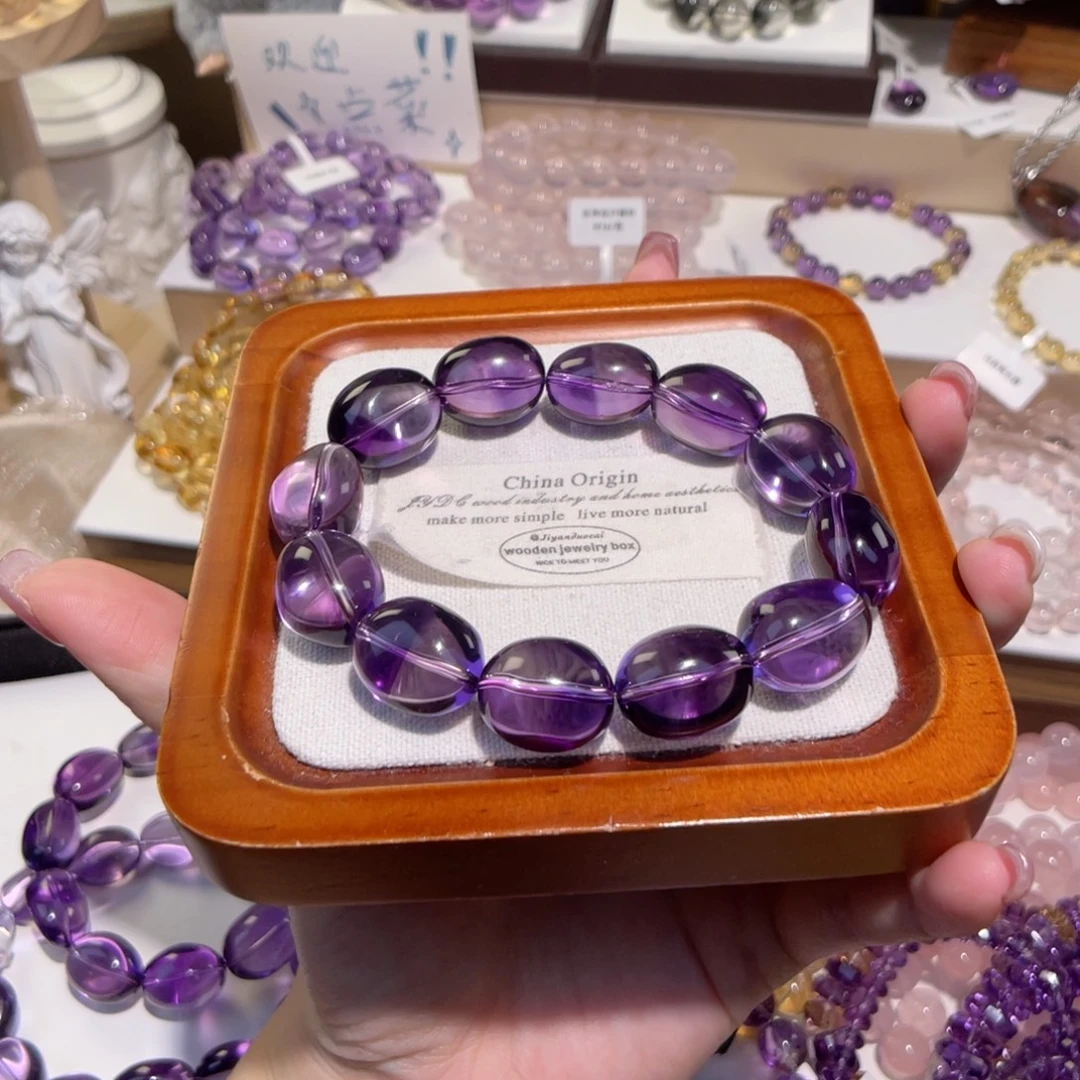 未镶嵌手链水晶巴西紫水晶糖豆14