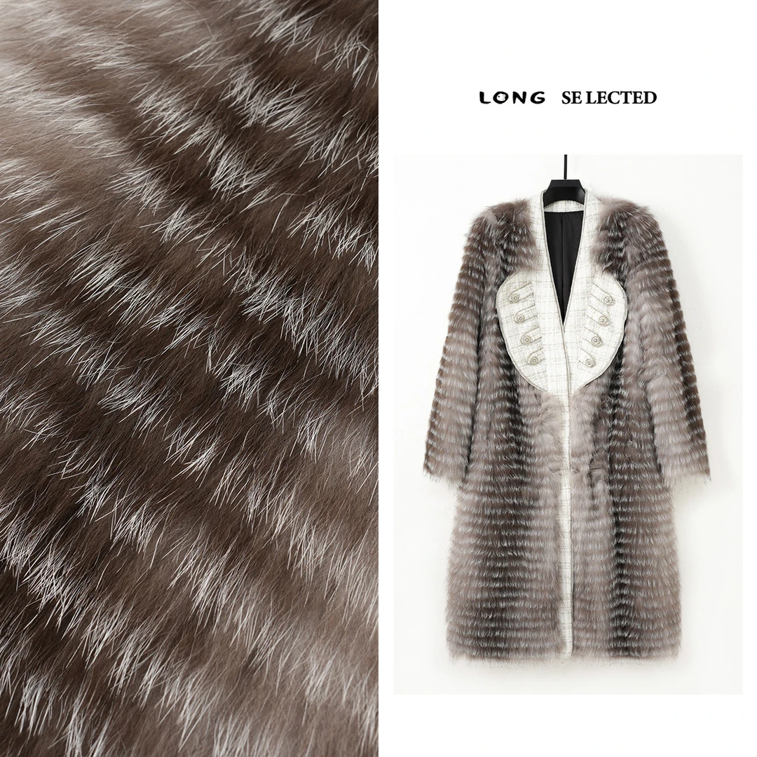 H6370 拼接设计长款大衣 轻奢名媛风冬季保暖外套