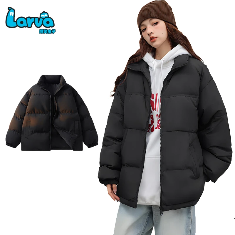 LARVA/爆笑虫子cleanfit三防棉服女秋冬季加厚保暖纯色棉袄男款