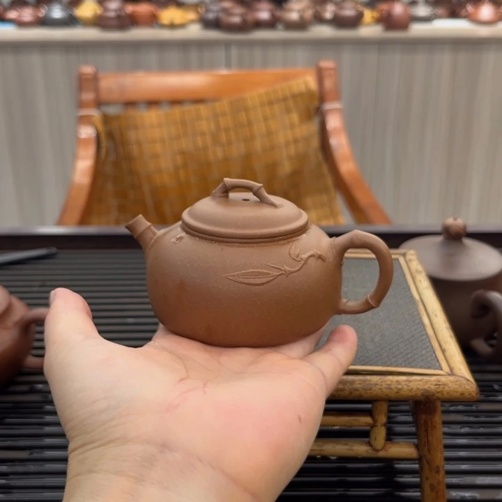 茶壶紫砂秀竹手工制作150 cc