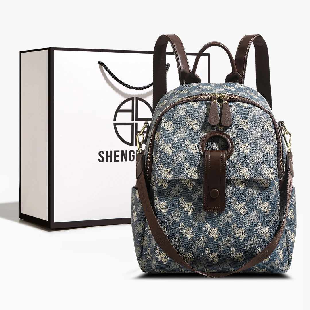 SHENGMILUO/圣米洛百搭双肩包包女时尚轻奢大容量通勤可单肩背包