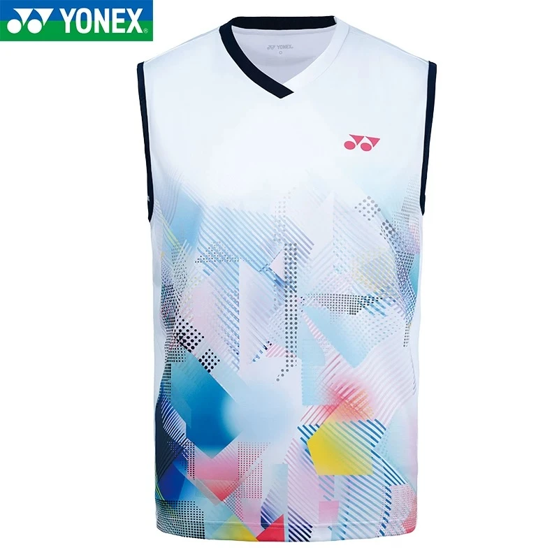 尤尼克斯男士羽毛球服无袖运动背心速干透气比赛训练服110215BCR