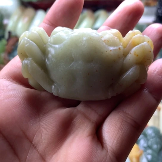 未镶嵌蛇纹石玉岫玉手把件