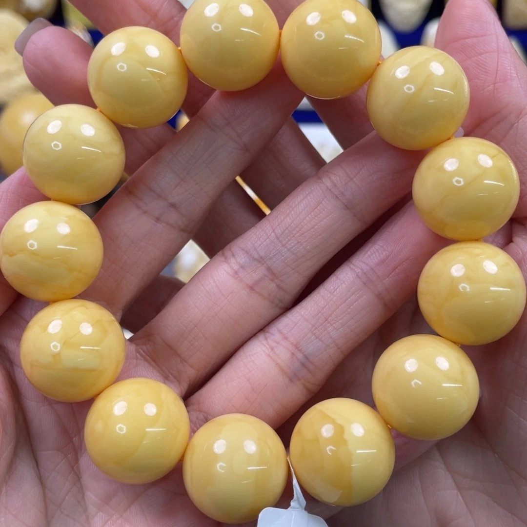 裸石蜜蜡未镶嵌琥珀蜜蜡手串卡18mm