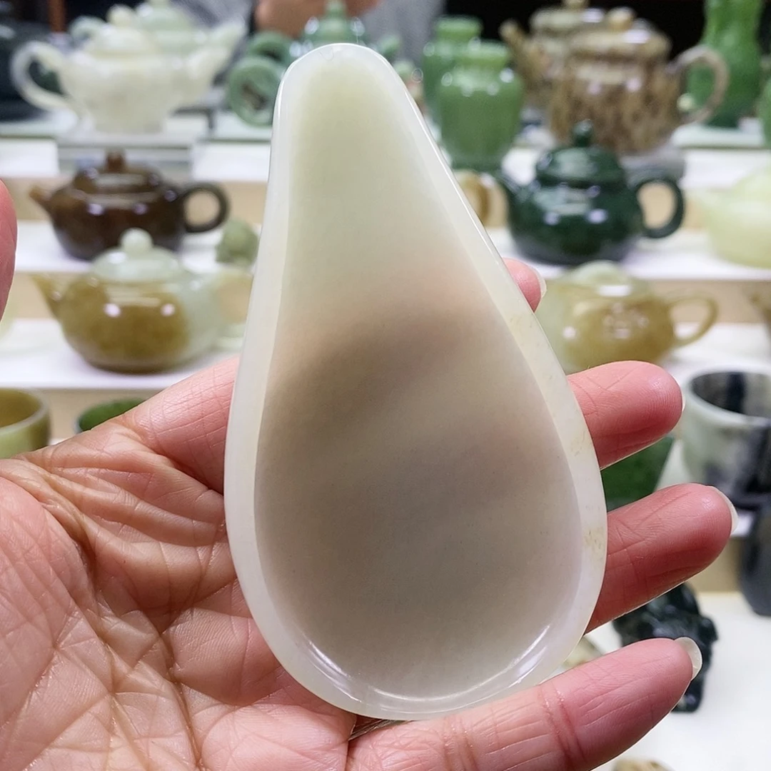 和田玉茶则未镶嵌